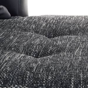Canapé d'angle SitCom Imitation cuir / Tissu structuré - Noir - Méridienne courte à droite (vue de face)