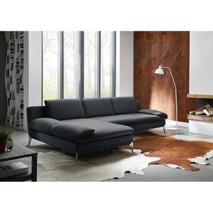 Ecksofa Smoky Bay Webstoff - Dunkelgrau - Longchair davorstehend links - Keine Funktion