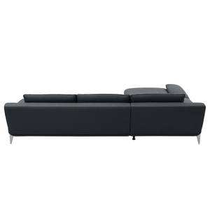 Ecksofa Smoky Bay Webstoff - Dunkelgrau - Longchair davorstehend links - Keine Funktion