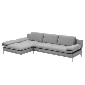 Ecksofa Smoky Bay Webstoff - Platin - Longchair davorstehend links - Keine Funktion