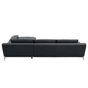 Ecksofa Smoky Bay Webstoff - Dunkelgrau - Longchair davorstehend rechts - Keine Funktion