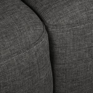 Hoekbank SOLA met chaise longue Stof Luba: Basalt - Longchair vooraanzicht links - Met slaapfunctie