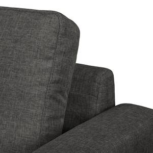 Ecksofa SOLA mit Longchair Webstoff Luba: Basalt - Longchair davorstehend rechts - Mit Schlaffunktion