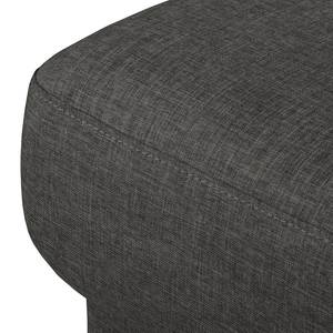 Ecksofa SOLA mit Longchair Webstoff Luba: Basalt - Longchair davorstehend rechts - Mit Schlaffunktion