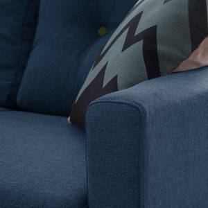 Ecksofa SOLA mit Longchair Webstoff Luba: Jeansblau - Longchair davorstehend links - Ohne Schlaffunktion