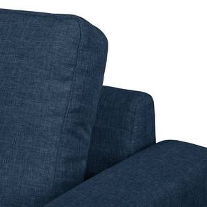 Ecksofa SOLA mit Longchair Webstoff Luba: Jeansblau - Longchair davorstehend rechts - Ohne Schlaffunktion