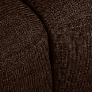 Canapé d’angle SOLA Tissage à plat - Tissu Luba: Marron foncé - Méridienne courte à droite (vue de face) - Sans fonction couchage