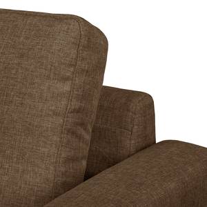 Ecksofa SOLA mit Longchair Webstoff Luba: Hellbraun - Longchair davorstehend links - Ohne Schlaffunktion