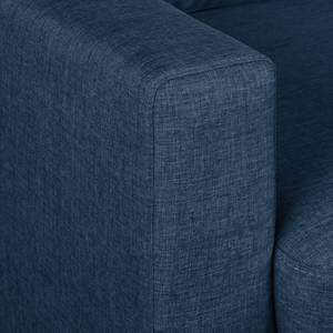 Divano angolare SOLA con chaise longue Tessuto Luba: blu jeans - Longchair preimpostata a destra - Funzione letto