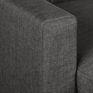 Ecksofa SOLA mit Longchair Webstoff Luba: Basalt - Longchair davorstehend rechts - Mit Schlaffunktion