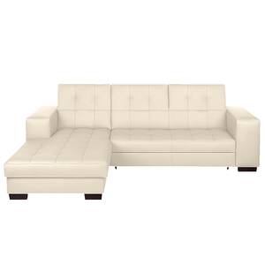 Ecksofa Soliera (mit Schlaffunktion) Echtleder - Beige - Longchair davorstehend links - Relaxfunktion