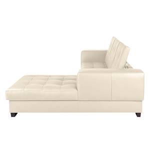 Ecksofa Soliera (mit Schlaffunktion) Echtleder - Beige - Longchair davorstehend rechts - Relaxfunktion