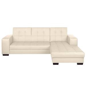 Ecksofa Soliera (mit Schlaffunktion) Echtleder - Beige - Longchair davorstehend rechts - Relaxfunktion