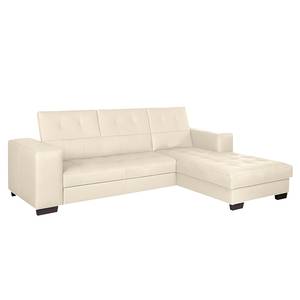 Ecksofa Soliera (mit Schlaffunktion) Echtleder - Beige - Longchair davorstehend rechts - Relaxfunktion