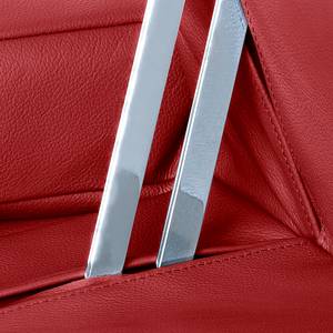 Canapé d'angle Soliera (convertible) Cuir véritable - Rouge - Méridienne courte à gauche (vue de face) - Sans fonction
