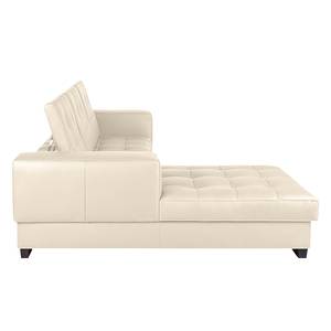 Ecksofa Soliera (mit Schlaffunktion) Echtleder - Beige - Longchair davorstehend links - Schlaffunktion