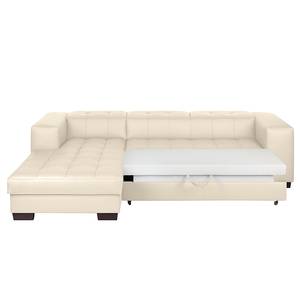 Ecksofa Soliera (mit Schlaffunktion) Echtleder - Beige - Longchair davorstehend links - Schlaffunktion