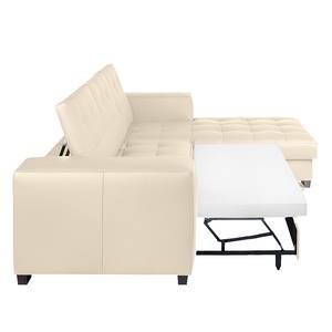 Ecksofa Soliera (mit Schlaffunktion) Echtleder - Beige - Longchair davorstehend rechts - Schlaffunktion