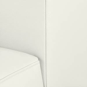 Canapé d'angle Soliera (convertible) Cuir véritable - Blanc - Méridienne courte à droite (vue de face) - Fonction couchage