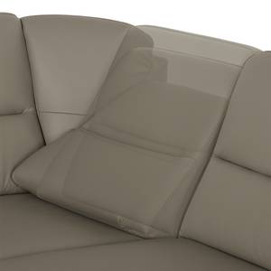 Canapé d'angle Songea Cuir véritable / Imitation cuir - Gris - Méridienne courte à gauche (vue de face) - Avec fonction couchage - Fonction relaxation