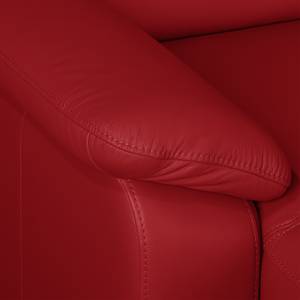 Canapé d'angle Songea Cuir véritable / Imitation cuir - Rouge - Méridienne courte à gauche (vue de face) - Avec fonction couchage - Fonction relaxation