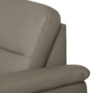 Canapé d'angle Songea Cuir véritable / Imitation cuir - Gris - Méridienne courte à droite (vue de face) - Avec fonction couchage - Fonction relaxation