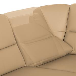 Canapé d'angle Songea Cuir véritable / Imitation cuir - Caramel - Méridienne courte à droite (vue de face) - Avec fonction couchage - Fonction relaxation