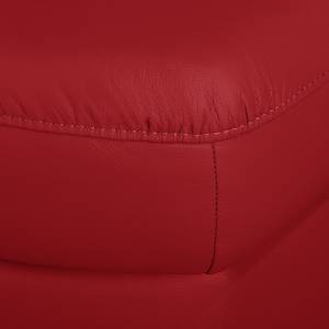 Canapé d'angle Songea Cuir véritable / Imitation cuir - Rouge - Méridienne courte à droite (vue de face) - Avec fonction couchage - Fonction relaxation