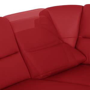 Ecksofa Songea Echtleder / Kunstleder Rot - Longchair davorstehend rechts - Mit Schlaffunktion - Relaxfunktion