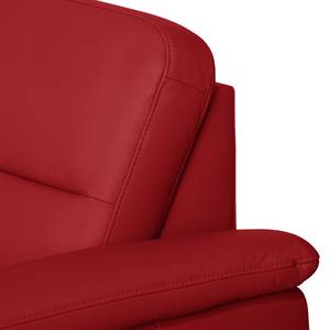 Canapé d'angle Songea Cuir véritable / Imitation cuir - Rouge - Méridienne courte à droite (vue de face) - Sans fonction couchage - Sans fonction