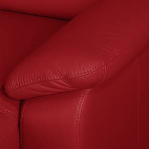 Canapé d'angle Songea Cuir véritable / Imitation cuir - Rouge - Méridienne courte à droite (vue de face) - Sans fonction couchage - Sans fonction