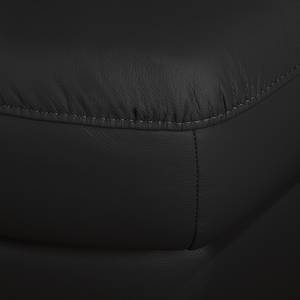 Canapé d'angle Songea Cuir véritable / Imitation cuir - Noir - Méridienne courte à droite (vue de face) - Sans fonction couchage - Sans fonction