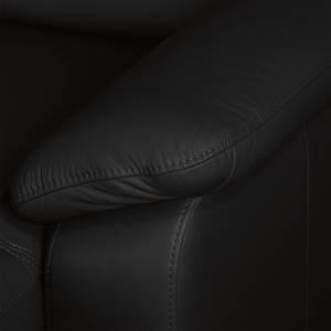 Canapé d'angle Songea Cuir véritable / Imitation cuir - Noir - Méridienne courte à droite (vue de face) - Sans fonction couchage - Sans fonction
