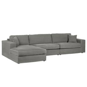 Ecksofa Sorini Webstoff Longchair davorstehend links - Dunkelgrau