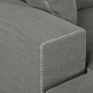 Ecksofa Sorini Webstoff Longchair davorstehend links - Dunkelgrau