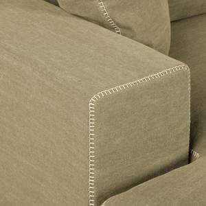 Ecksofa Sorini Webstoff Longchair davorstehend links - Khaki