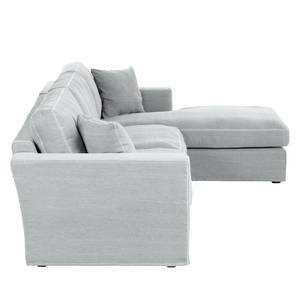 Ecksofa Sorini Webstoff Longchair davorstehend rechts - Lichtgrau