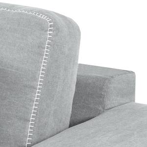 Ecksofa Sorini Webstoff Longchair davorstehend rechts - Lichtgrau