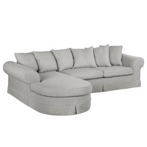 Ecksofa Summer Romance Webstoff Grau - Longchair davorstehend links