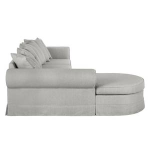 Ecksofa Summer Romance Webstoff Grau - Longchair davorstehend links