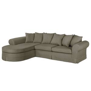 Hoekbank Summer Romance geweven stof - Taupe - Longchair vooraanzicht links