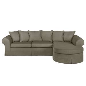 Hoekbank Summer Romance geweven stof - Taupe - Longchair vooraanzicht rechts