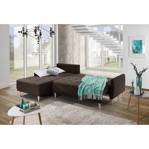 Ecksofa Sundance (mit Schlaffunktion) Espresso - Longchair davorstehend links