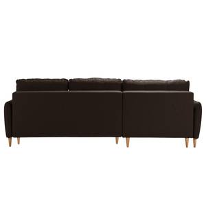 Ecksofa Sundance (mit Schlaffunktion) Webstoff - Espresso - Longchair davorstehend links