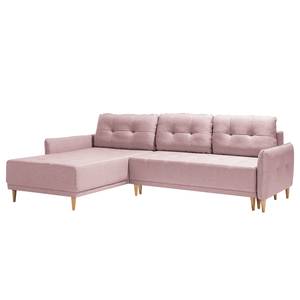 Canapé d'angle Sundance (convertible) geweven stof - Mauve - Longchair vooraanzicht links