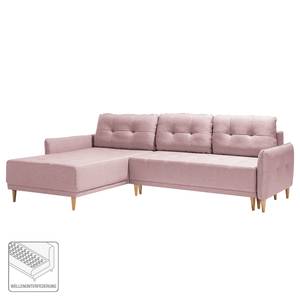 Canapé d'angle Sundance (convertible) geweven stof - Mauve - Longchair vooraanzicht links