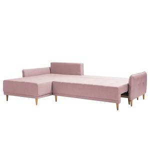 Canapé d'angle Sundance (convertible) geweven stof - Mauve - Longchair vooraanzicht links