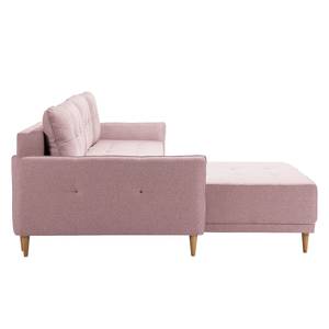 Ecksofa Sundance (mit Schlaffunktion) Webstoff - Mauve - Longchair davorstehend links