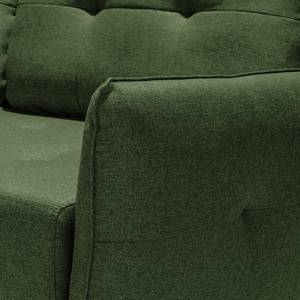 Ecksofa Sundance (mit Schlaffunktion) Webstoff - Olivgrün - Longchair davorstehend links