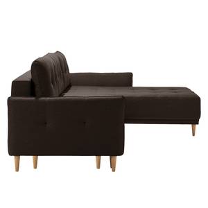 Ecksofa Sundance (mit Schlaffunktion) Webstoff - Espresso - Longchair davorstehend rechts